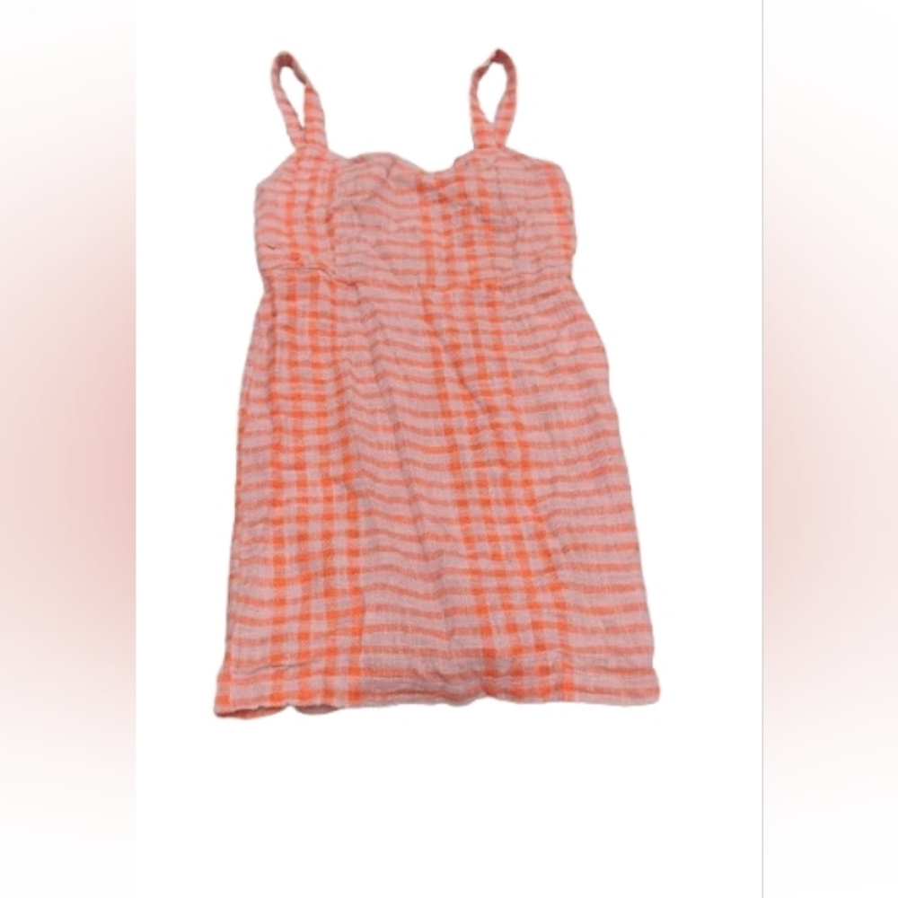 Free People Dress Short n Sweet Mini Plaid Dress Sz S